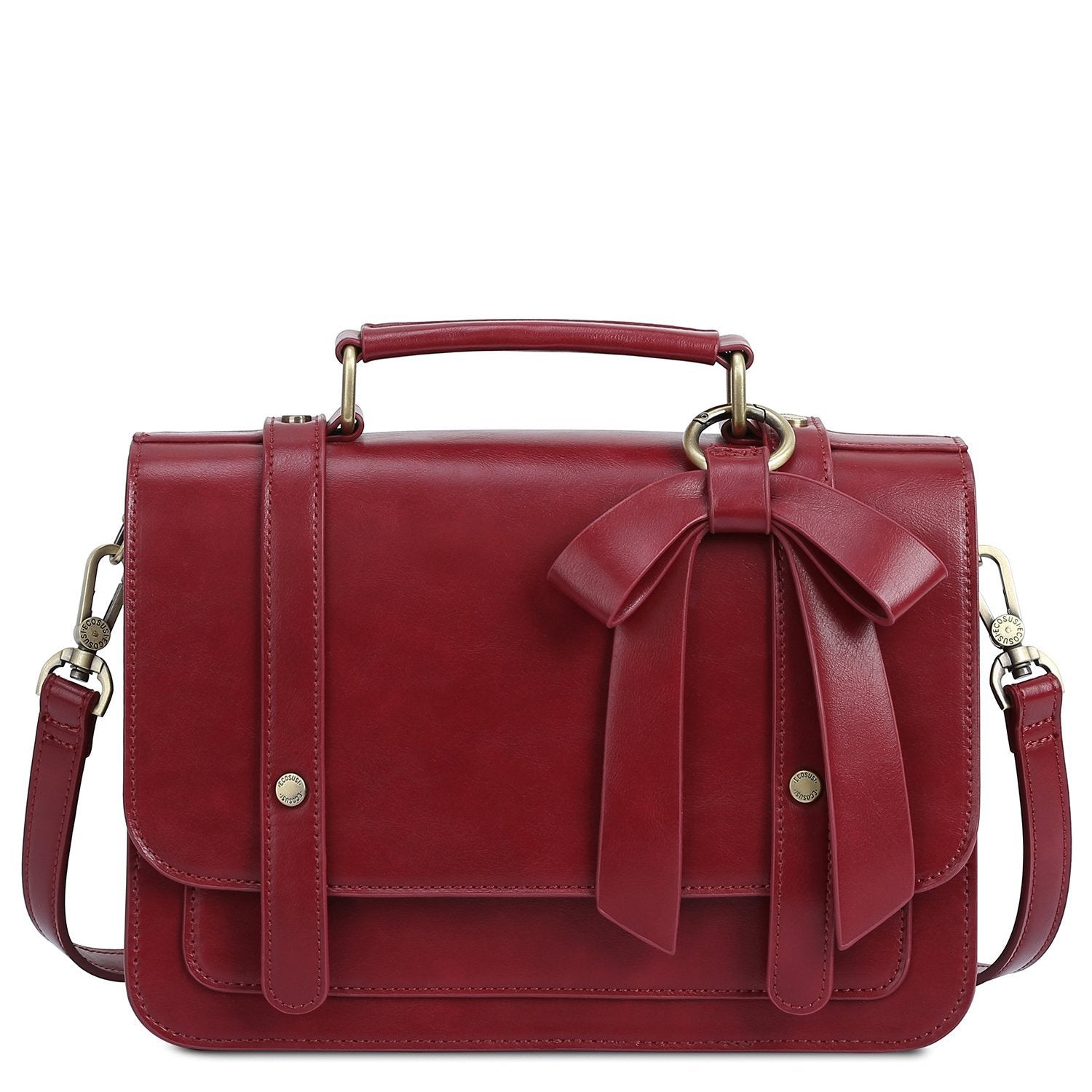 Emma | Elegant Svart Skinnveske med Sløyfe og Praktiske Rom 2