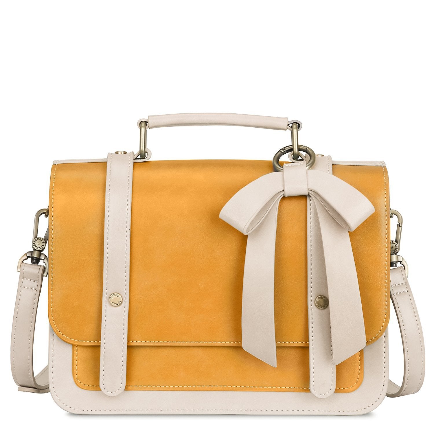 Emma | Elegant Svart Skinnveske med Sløyfe og Praktiske Rom 3