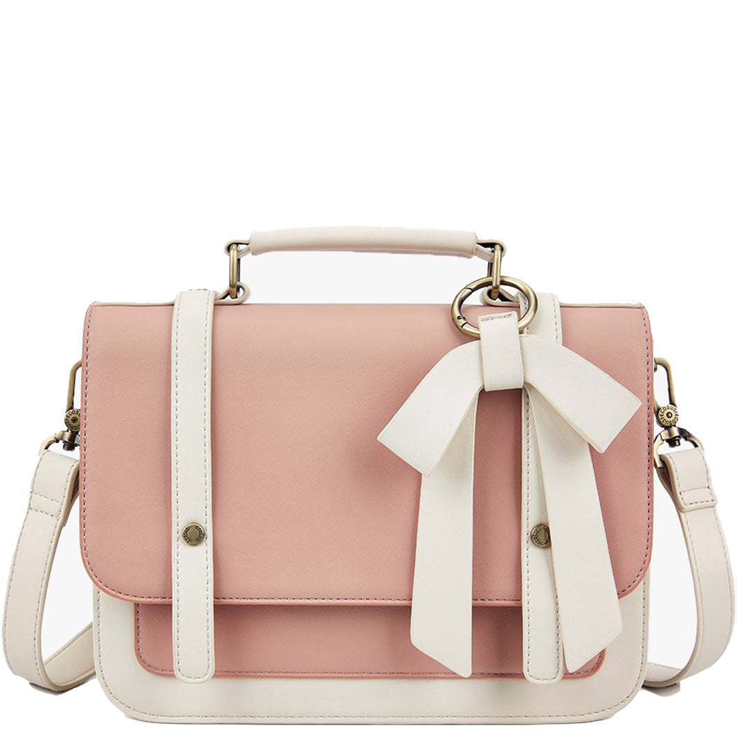 Emma | Elegant Svart Skinnveske med Sløyfe og Praktiske Rom 6