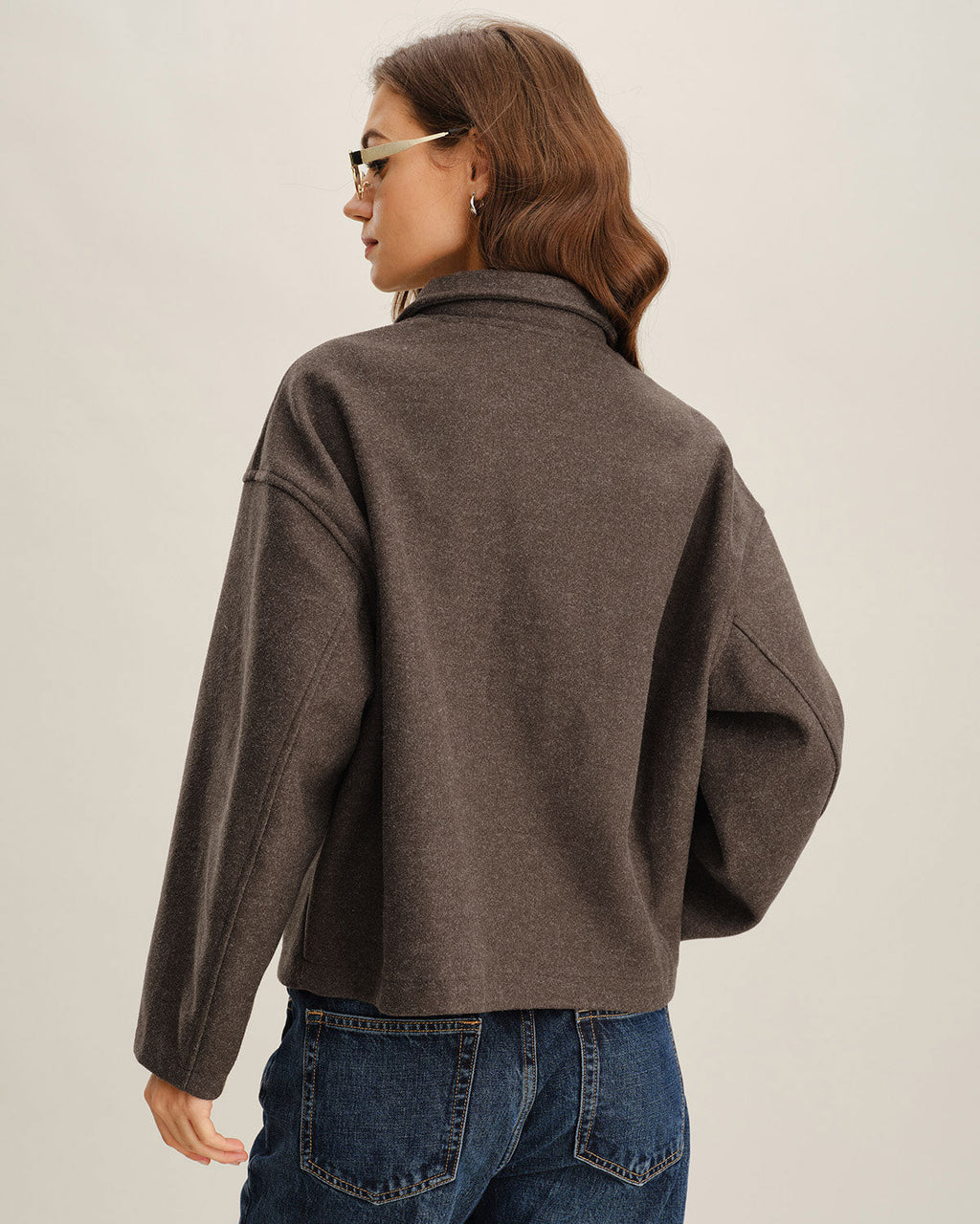 Kaffelommer | Polyester Jakke med Glidelås ? Casual Design for Komfort og Stil 4