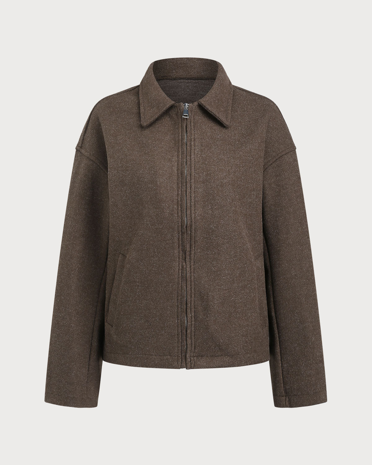 Kaffelommer | Polyester Jakke med Glidelås ? Casual Design for Komfort og Stil 5