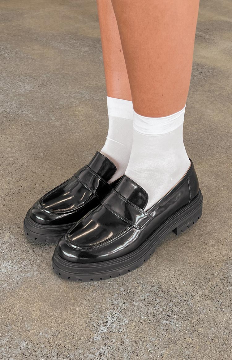 Liam | Elegant Skinnende Sorte Loafers 0