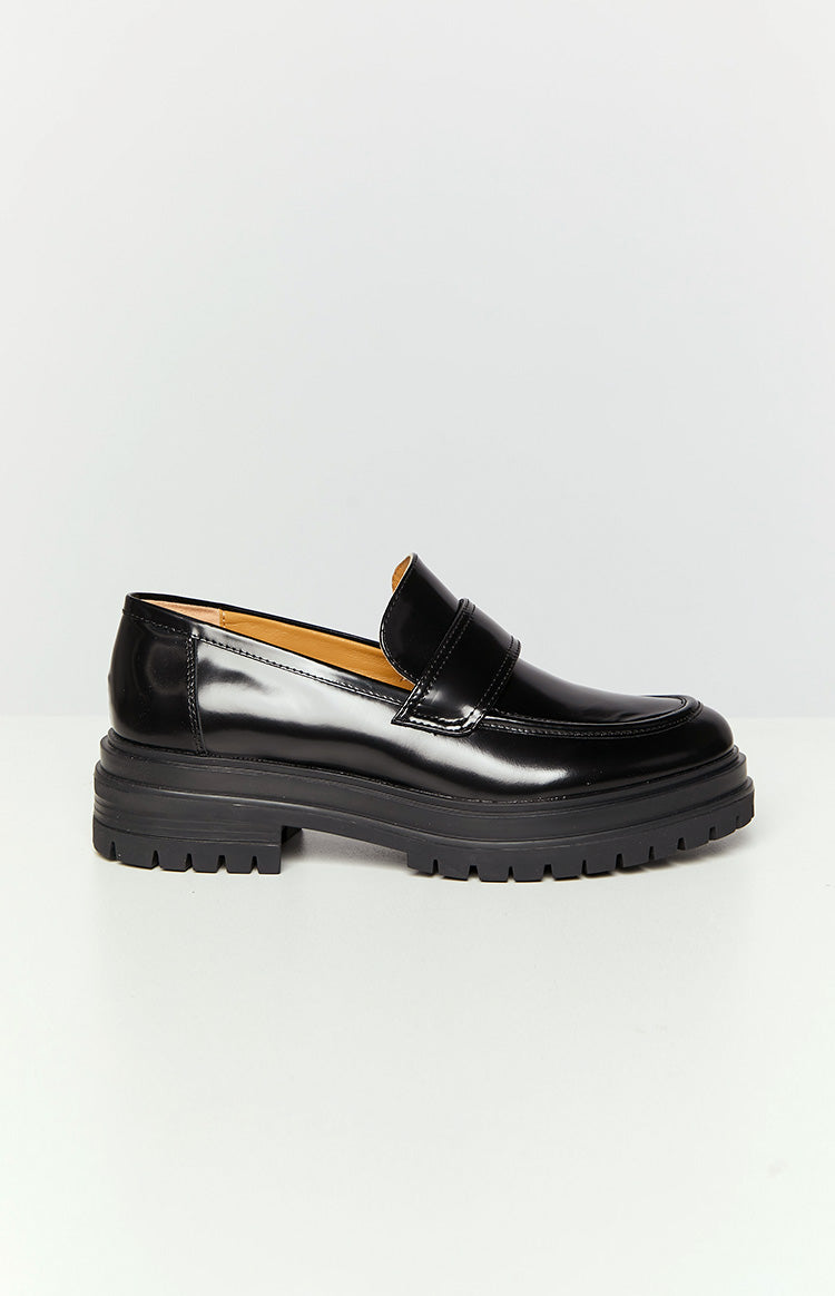 Liam | Elegant Skinnende Sorte Loafers 1
