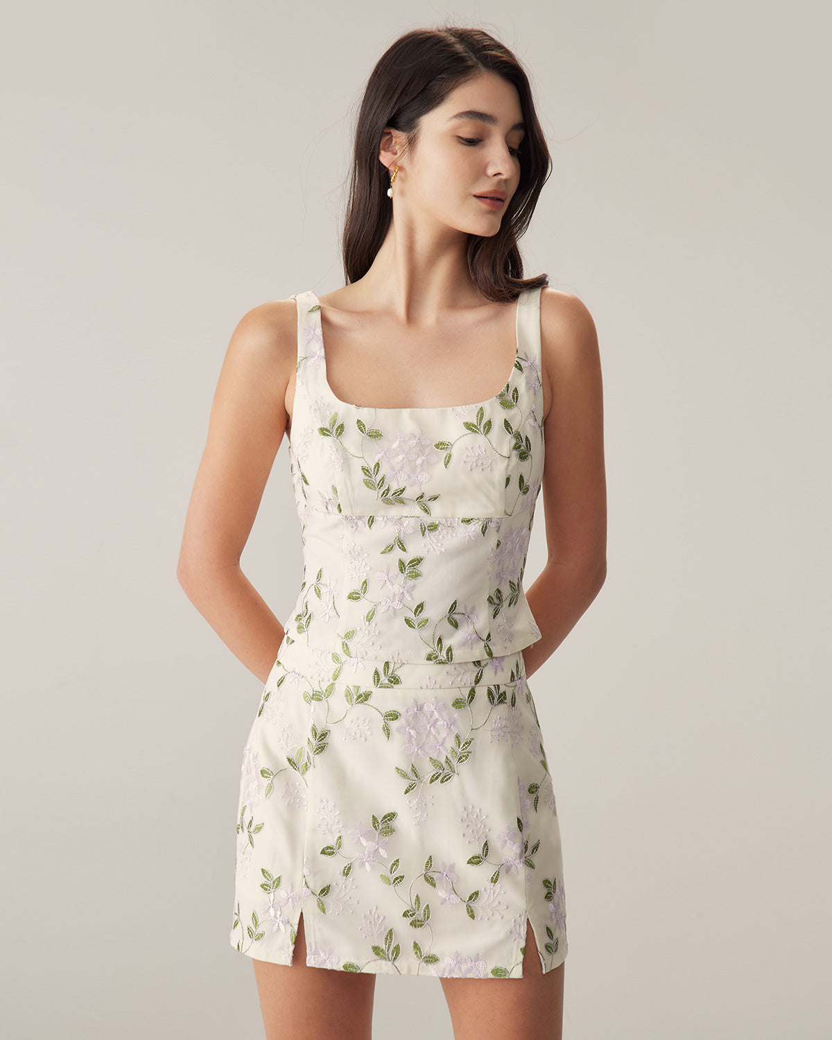 Mason | Elegant Blomstret Mini Nederdel til Sommer