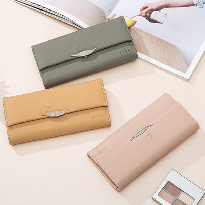 Oliver | Elegant Trifold Lommebok med Bladdekor for Herre og Dame 8