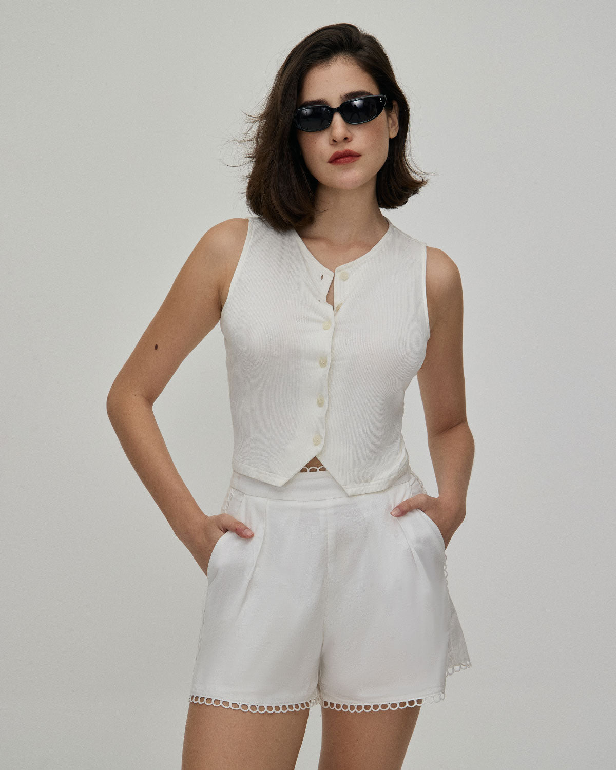 Sophie | Elegant Høy Midje Blonde-Shorts Med Komfort 1