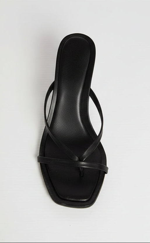 Sophie | Elegant Lav Hæl Sandaler Med Åpen Tå 0