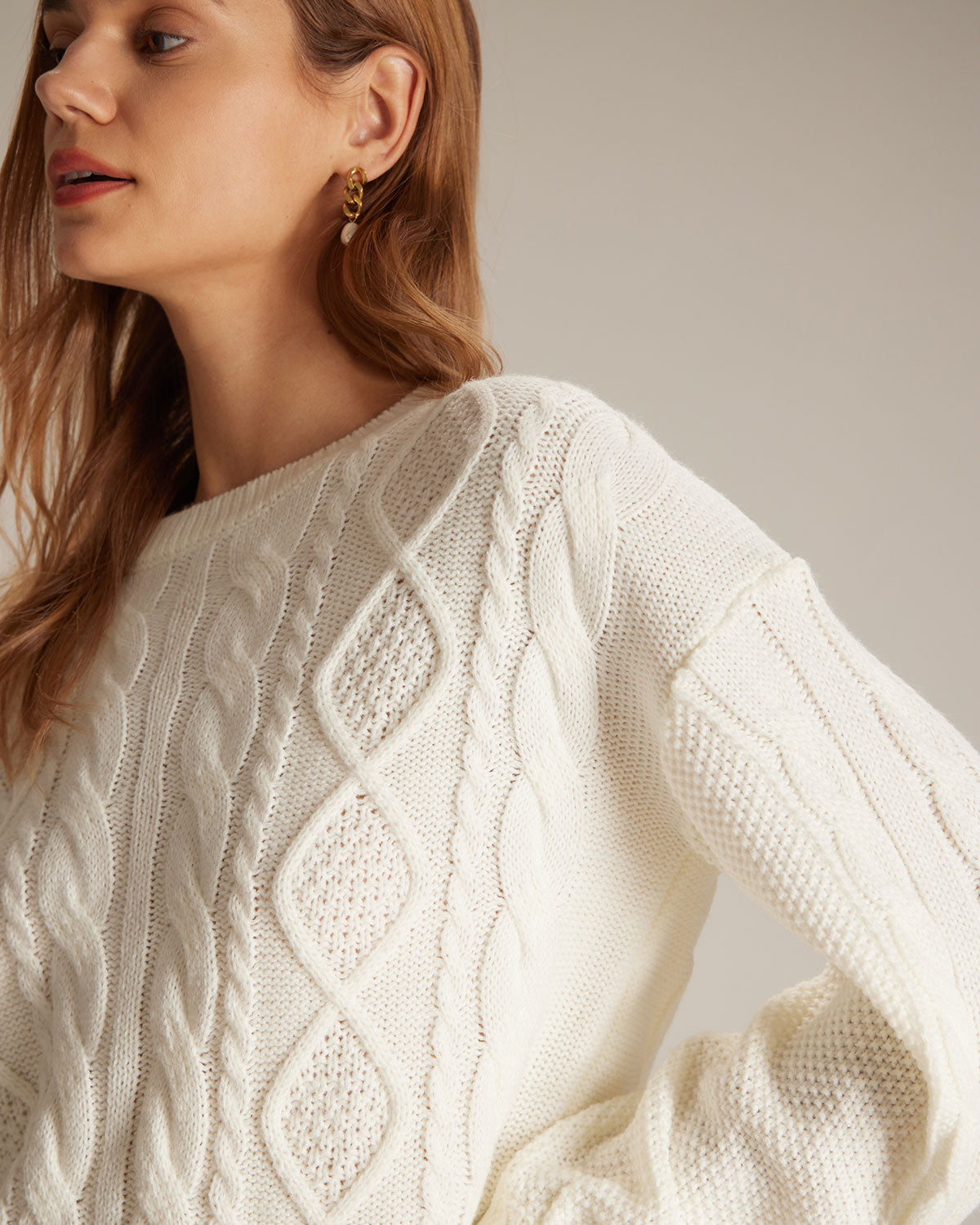 Sophie | Vintage Ribbet Strikkegenser til Dame 1